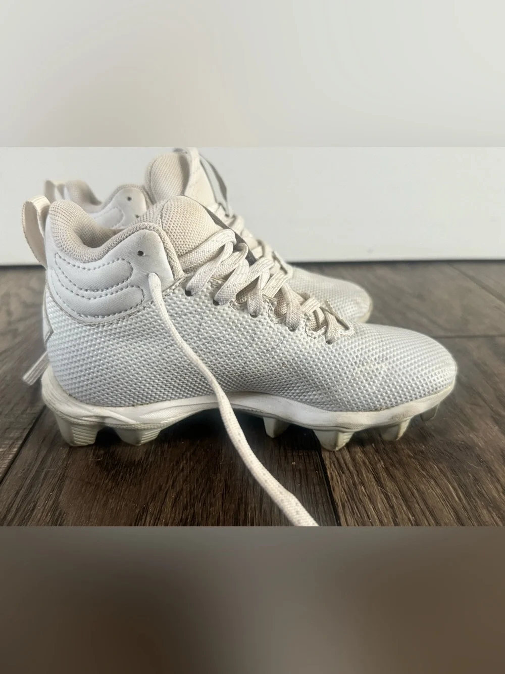 Under Armour White Kids' Cleats - Mesh Athletic Sneakers - Picture 1 of 4